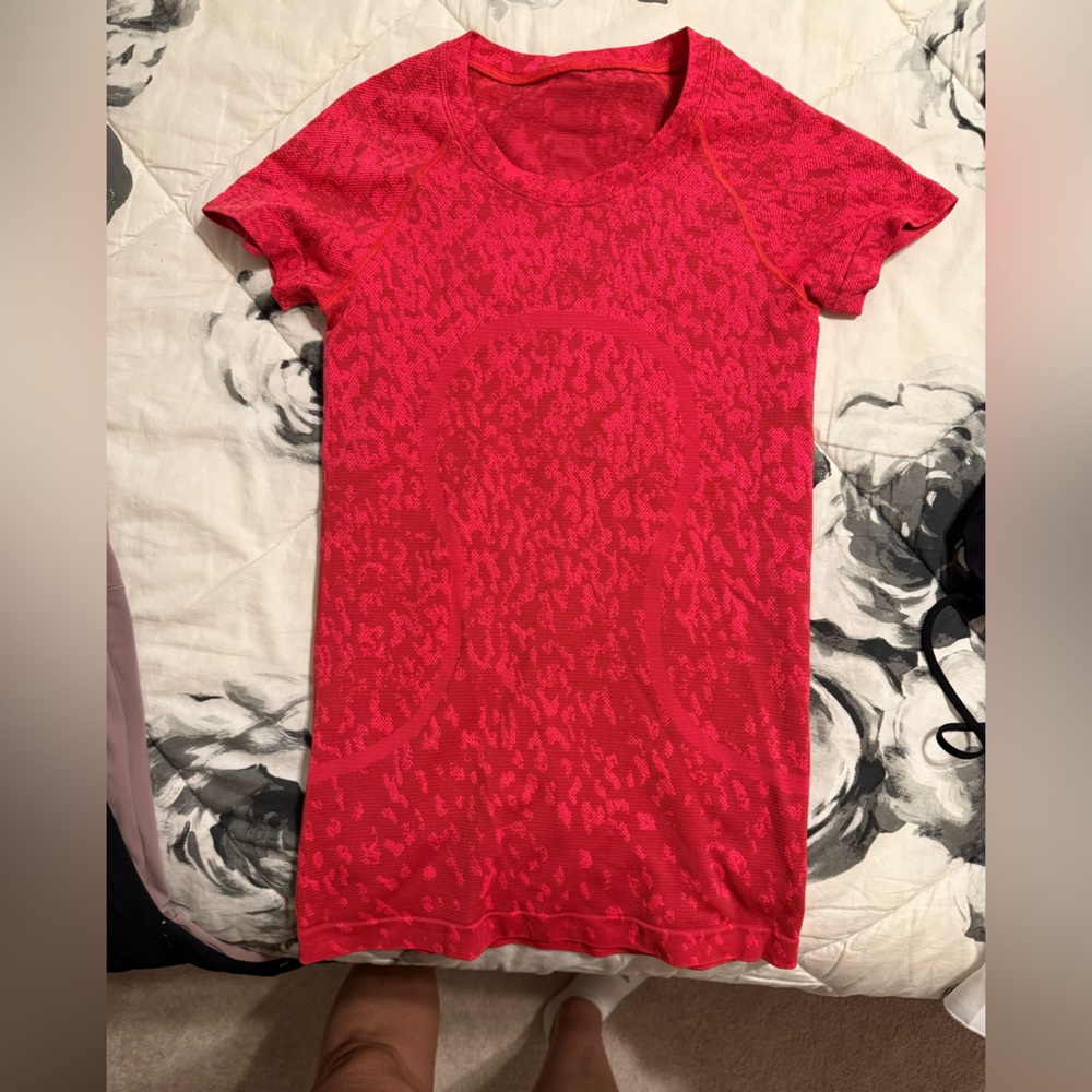 Vibrant Red Patterned Top